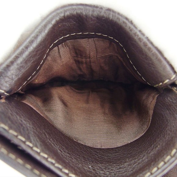 Authentic FENDI two-fold wallet Zucca beige canvas �~ leather Auth USED - Picture 6 of 9